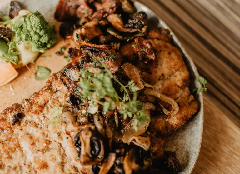 Camping de kleine wolf faciliteit horeca shnitzel close up